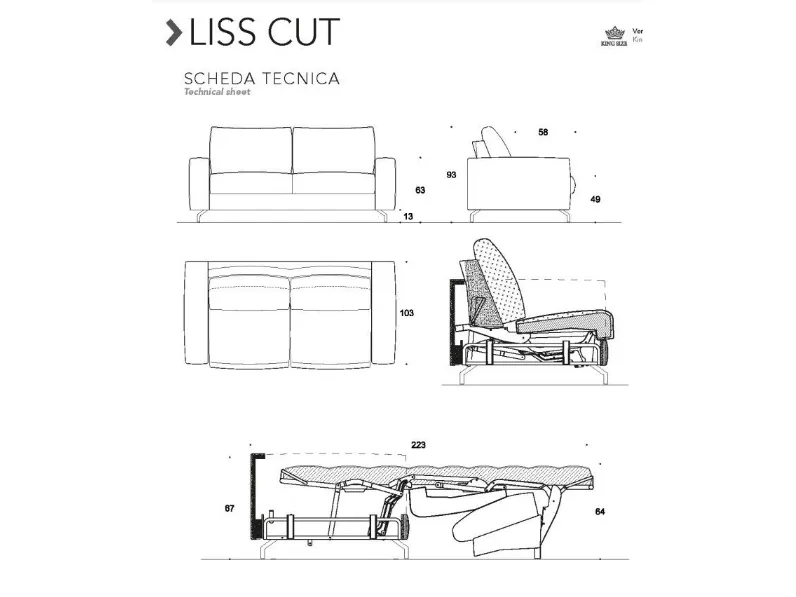 Divano Letto Liss cut Family bedding in Offerta Outlet a 1855 Euro