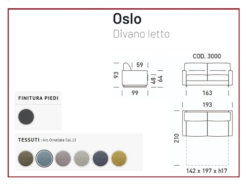 Divano letto Oslo Dienne salotti a prezzo scontato