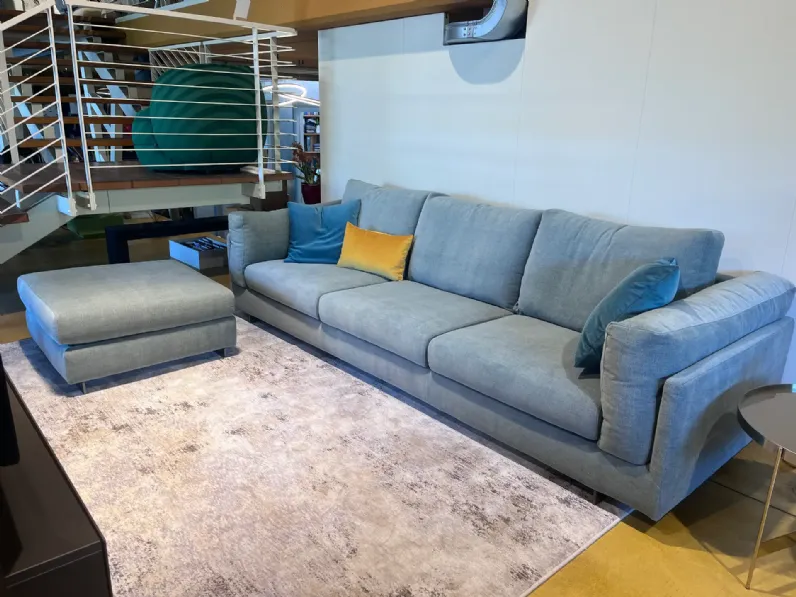Divano Biba salotti Divano zeno con pouff  PREZZI OUTLET sconto 30%
