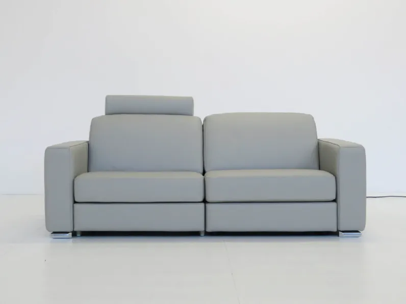 Divano Dynamic rcl sx 210 cm pelle in poliuretano  Doimo salotti in Offerta Outlet