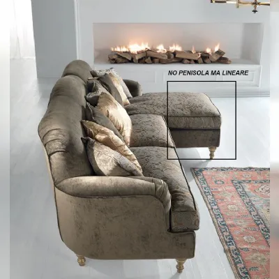 Divano Divano luxury lineare  tessuto in misto piuma  Md work a prezzo Outlet