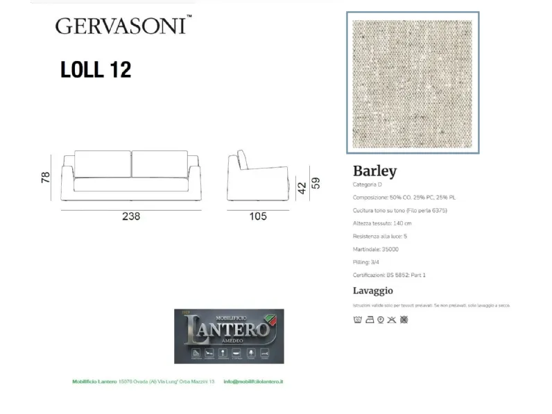 Divano Loll 12 gervasoni tessuto in misto piuma  Gervasoni in Offerta Outlet