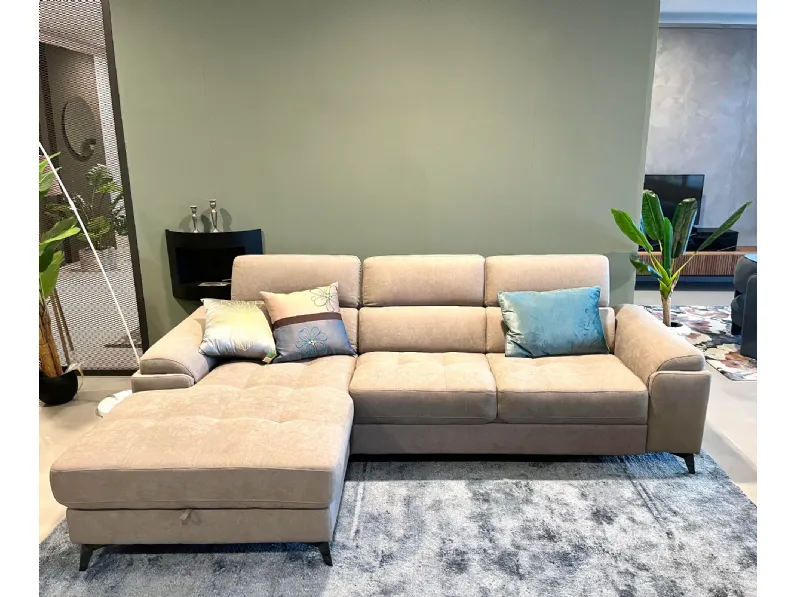 Divano moderno tessuto Divano allungabile chaise longue di Mazzoni salotti con sconto del - 35%