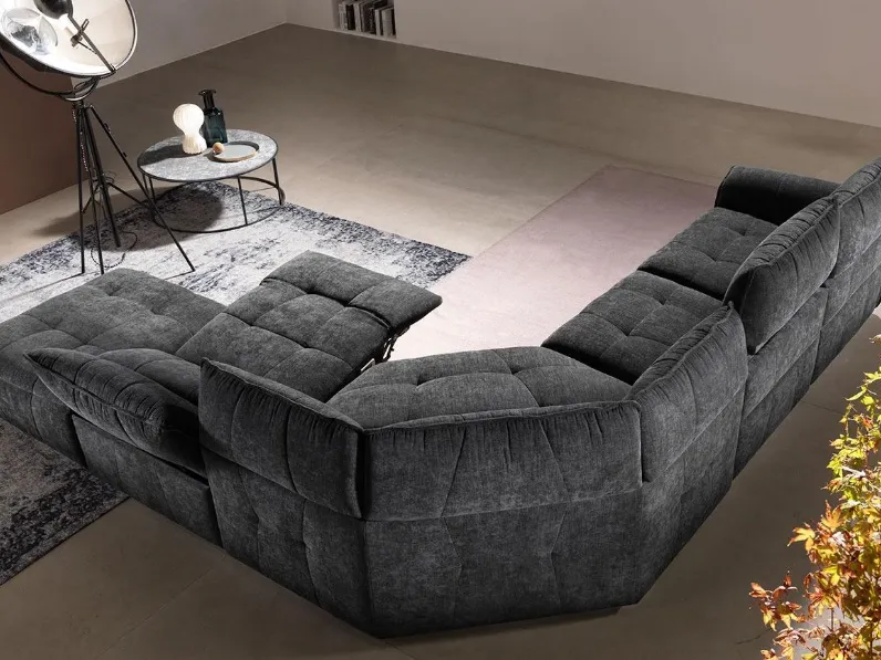 Divano moderno tessuto Borg di Franco ferri con sconto del - 30%