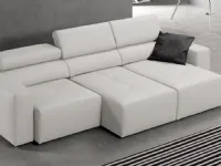 Lineare modello Divano mod.bongo con sedute estraibili rivestito in pelle fiore in promo-sconto del 30% di Exc in offerta