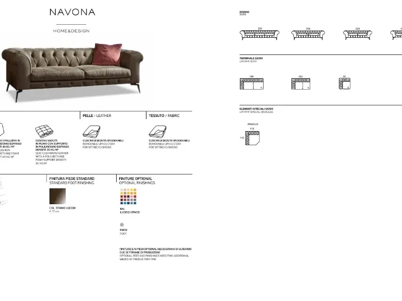 Divano Lineare Navona Rosini in Offerta Outlet a 3661 Euro