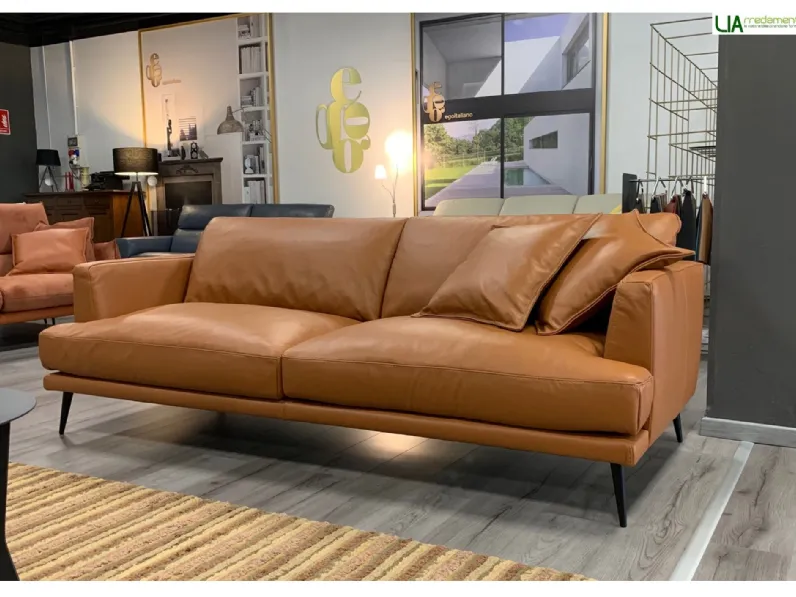 Divano moderno pelle Sophia  di Egoitaliano con sconto del - 30%