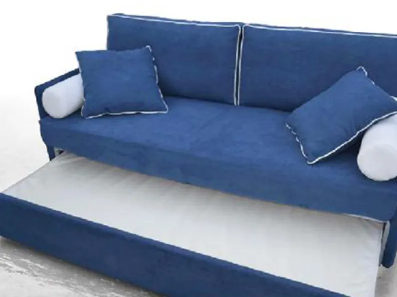 Divano letto 3 posti Clic Clac trasformabile in materasso | Click Velvet  Blue