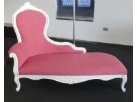 Dormouse con struttura in laccato bianco e rivestimento in tessuto fucsia scontato del 50%