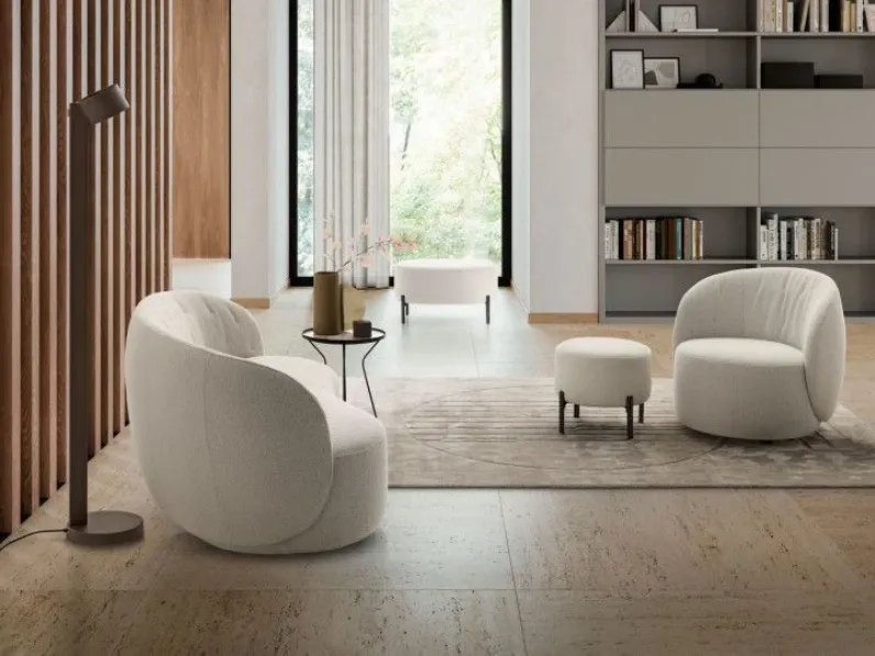 Divano in Tessuto stile design modello Divano 3 posti curvo moby scontato - 23%