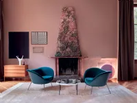Poltrona con seduta fissa D.154.2 gio ponti  Molteni & c in Offerta Outlet 