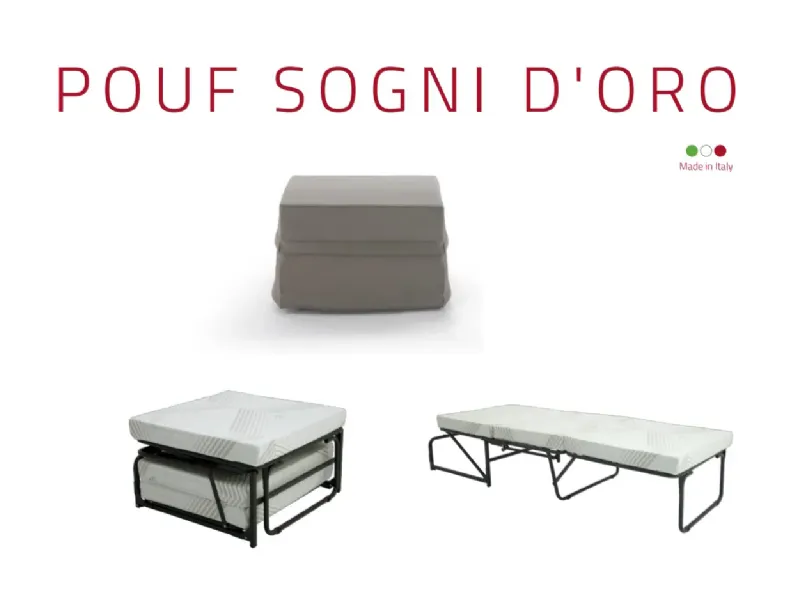 Pouf in tessuto Pouf-letto Sogni d'oro a marchio Marettomarflex a prezzo scontato