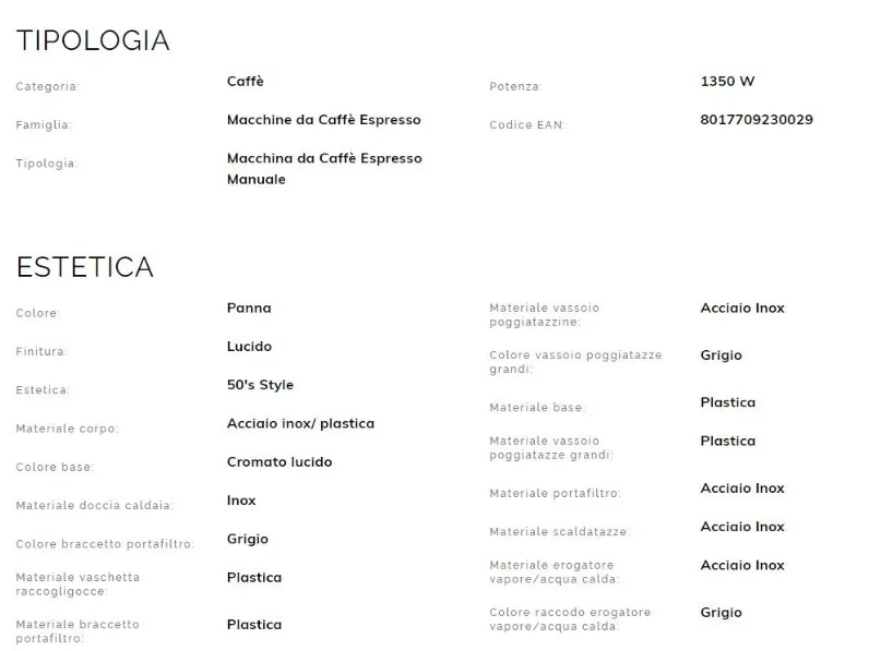 Piccoli elettrodomestici Smeg: Macchina caffè anni 50 con forte sconto