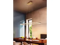 Illuminazione a soffitto, Fabas Luce modello Bard 3394-45-225 struttura in Metallo con profilo perimetrale Oro lampade di Design,alimentazione a Led