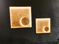 Illuminazione Fabas Luce modello Fano 3421-23-323 in Metallo rivestito in Vera Foglia Oro,Lampade da parete e da soffitto, alimentazione a led