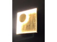 Illuminazione Fabas Luce Modello Fano 3421-26-323 in Metallo Vera Foglia Oro ,Lampada da parete o soffitto , dimensione 40x40 cm.