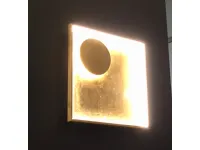 Illuminazione Fabas Luce Modello Fano 3421-26-323 in Metallo Vera Foglia Oro ,Lampada da parete o soffitto , dimensione 40x40 cm.