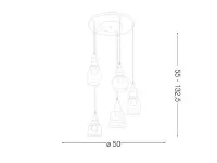 Lampada a sospensione Gretel 5 luci stile industriale Ideal lux con uno sconto esclusivo