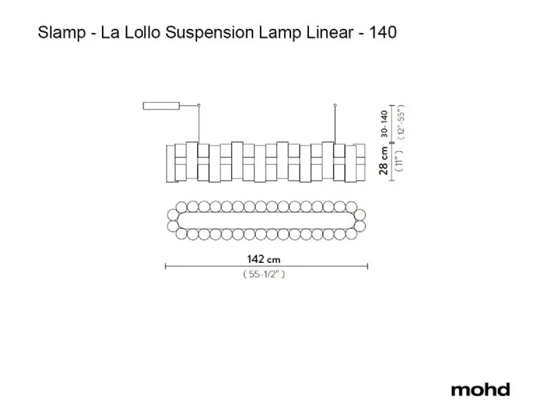 Lampada a sospensione Slamp La lollo 140 linear sospensione led stile Moderno a prezzi convenienti