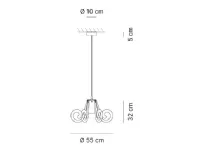 Lampada a sospensione stile Moderno Ricciolo piccolo trasparente 120063 Emporium con forte sconto