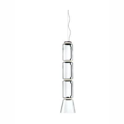 Lampada a sospensione in cristallo Noctambule suspension 3 low cylinder and cone Flos in Offerta Outlet