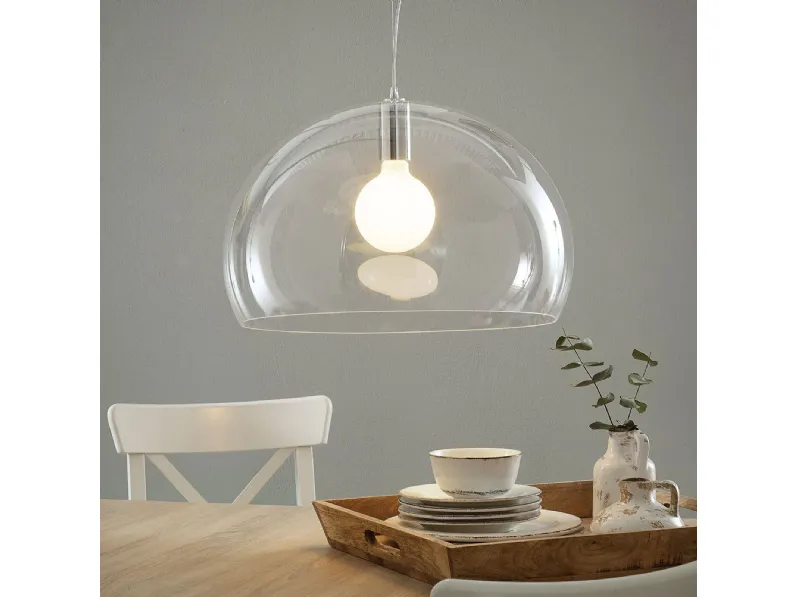 Lampada a sospensione Kartell Small fly Trasparente con forte sconto