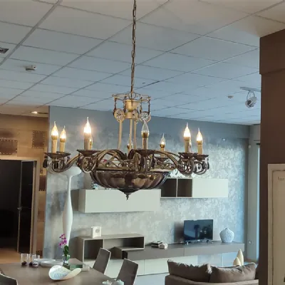 Lampada Dialma brown Lampadaio classico a 15 luci a PREZZI OUTLET