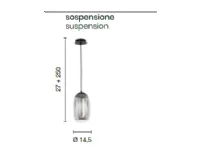 A sospensione stile Design Bonnie fume  Ondaluce in saldo