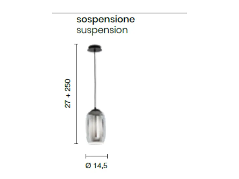 A sospensione stile Design Bonnie fume  Ondaluce in saldo