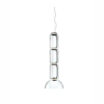 Lampada a sospensione stile Design Noctambule suspension 3 low cylinder and bowl Flos in offerta outlet