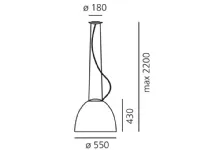 Lampada a sospensione stile Moderno Nur gloss led 45w artemide a243400app Collezione esclusiva a prezzi outlet
