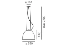 A sospensione stile Moderna Nur gloss led 45w artemide a243400app Collezione esclusiva scontato