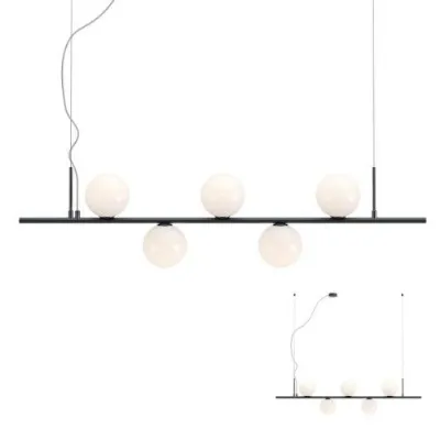 Lampada a sospensione Collezione esclusiva Talis redo 01-2648  sospensione 5 luci nero Nero a prezzi outlet