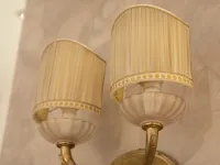 Lampada da parete Coppia di applique ottone/murano/organza Grande arredo con un ribasso esclusivo