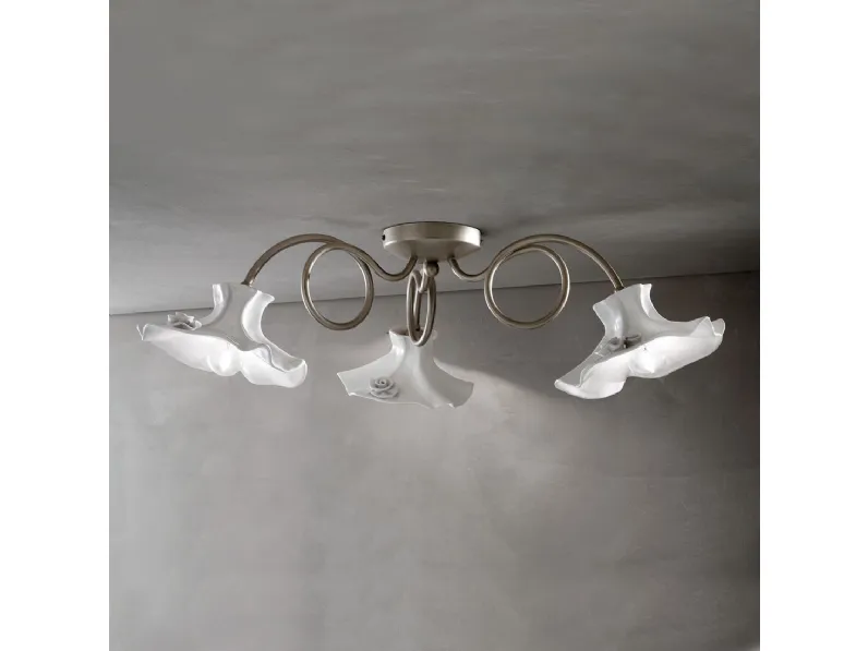 Lampada da soffitto stile Classica Lecco c1294/3 in ceramica ferroluce Collezione esclusiva in offerta outlet