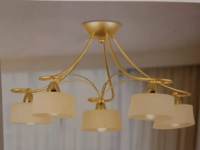Lampada da soffitto Collezione esclusiva 3726/5 pl lam plafoniera in oro patinato 5 luci stile Moderno in offerta