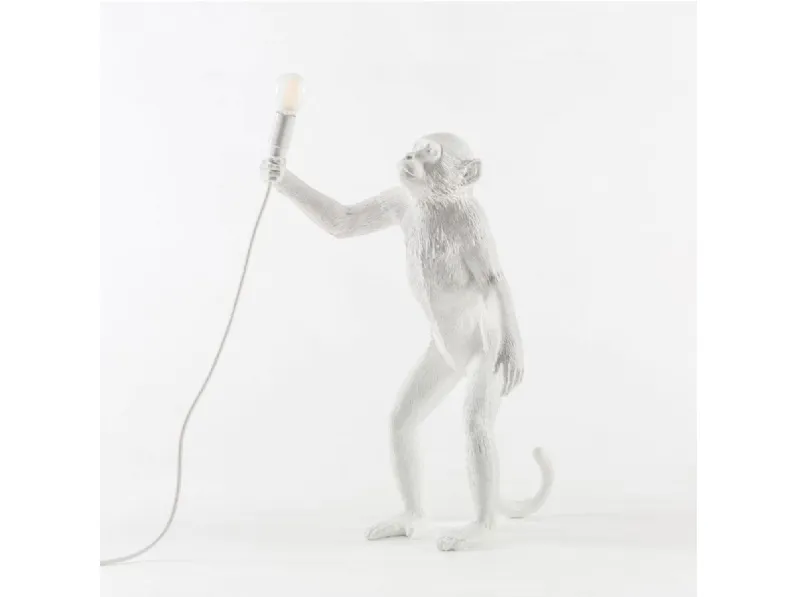 Lampada da tavolo Seletti Monkey lamp Bianco in offerta