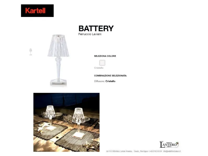 Lampada da tavolo Battery , big battery kartell Kartell con uno sconto esclusivo