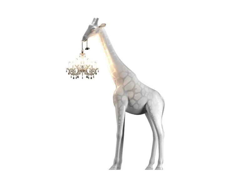 Lampada da tavolo Artigianale Giraffe in love xs  qeeboo Bianco a prezzi outlet