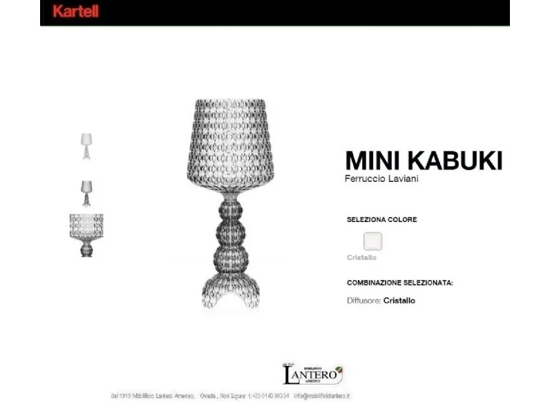 Lampada da tavolo Kartell Mini Kabuki: design moderno, scontato. Massimo 75 caratteri.