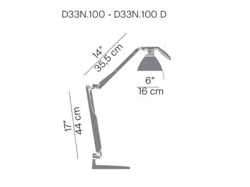 Lampada da tavolo Luceplan Fortebraccio d33 stile Moderno con forte sconto