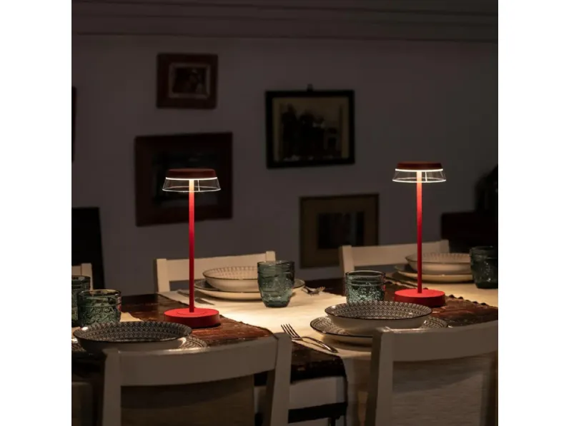 Lampada Collezione esclusiva Iluna rossa led a PREZZI OUTLET