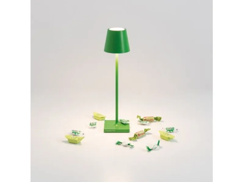 Lampada da tavolo in metallo Poldina micro green lampada da tavolo led Zafferano in Offerta Outlet