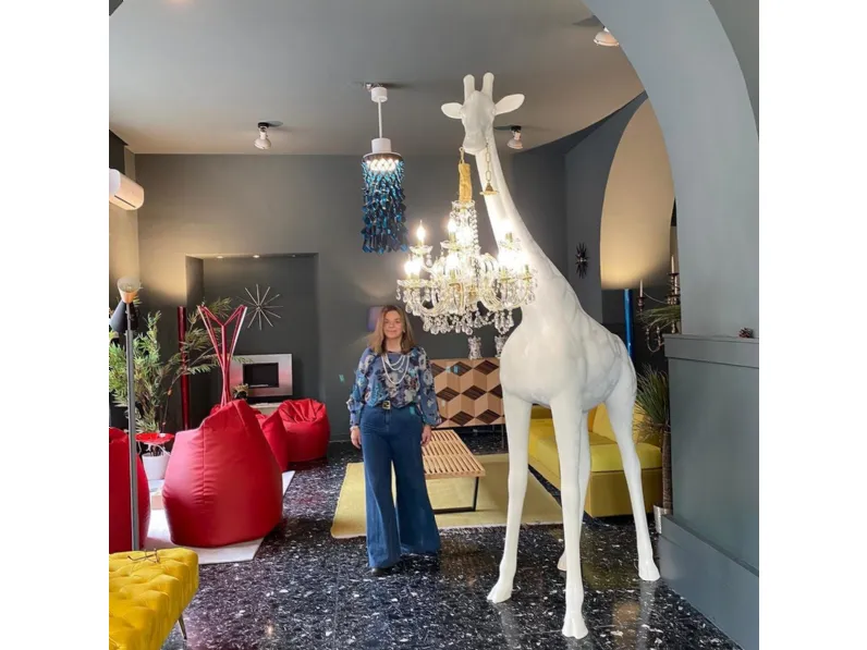 Lampada Giraffe in love  design bianco  Artigianale in OFFERTA OUTLET