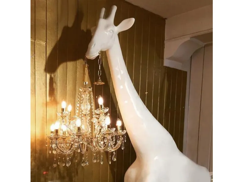 Da terra in plastica Giraffe in love  design bianco  Artigianale in Offerta Outlet