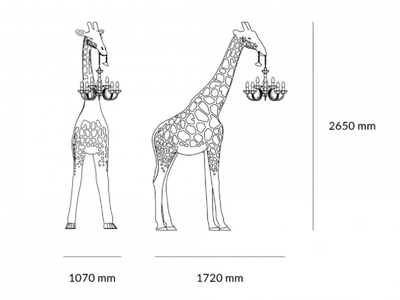 Da terra in plastica Giraffe in love  design bianco  Artigianale in Offerta Outlet