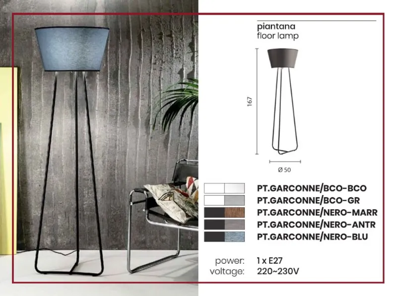 Lampada da terra stile Design Garconne Ondaluce a prezzi convenienti