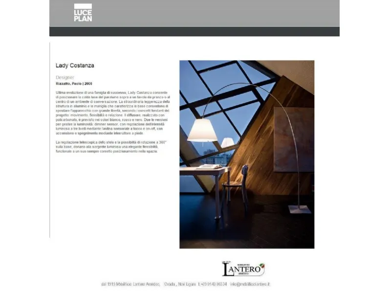 Lampada Costanza lady lampada da terra  Luceplan in OFFERTA OUTLET
