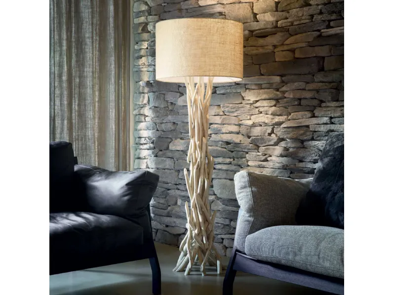 Da terra stile Etnico Lampada a piantana drift wood Ideal lux in offerta