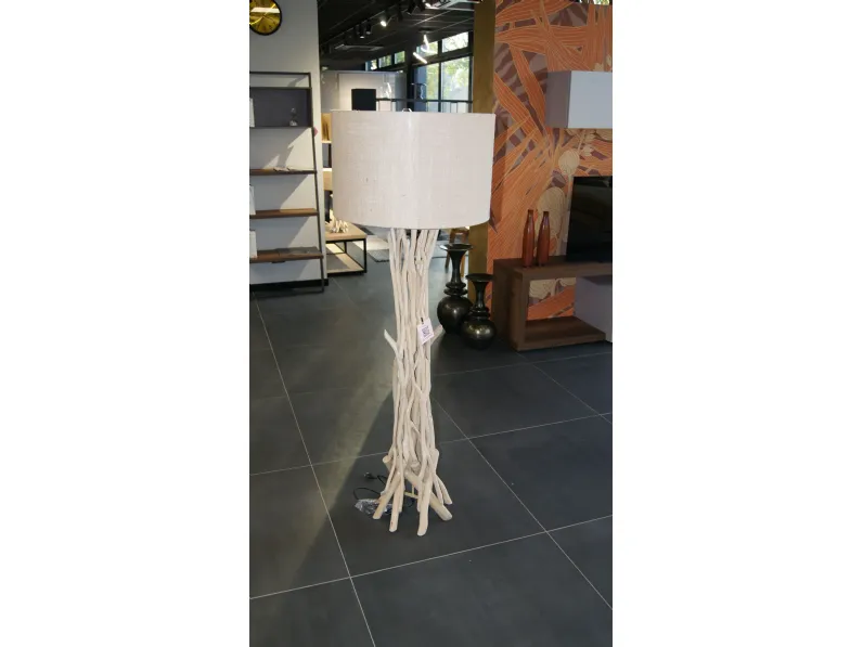 Da terra stile Etnico Lampada a piantana drift wood Ideal lux in saldo
